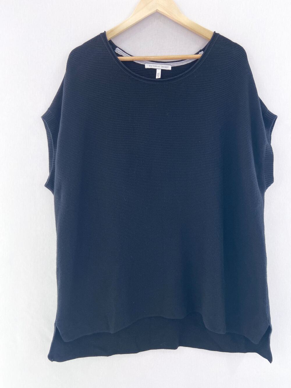 Victoria's Secret Black Knit Slouchy Oversized Cashmere Blend Sweater Large